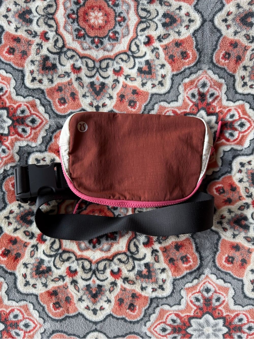 lululemon athletica rust brown and pink belt bag